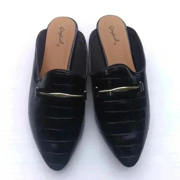 ❤️Qupid  Women's Swirl 197 crocodile mules black - Picture 4 of 8